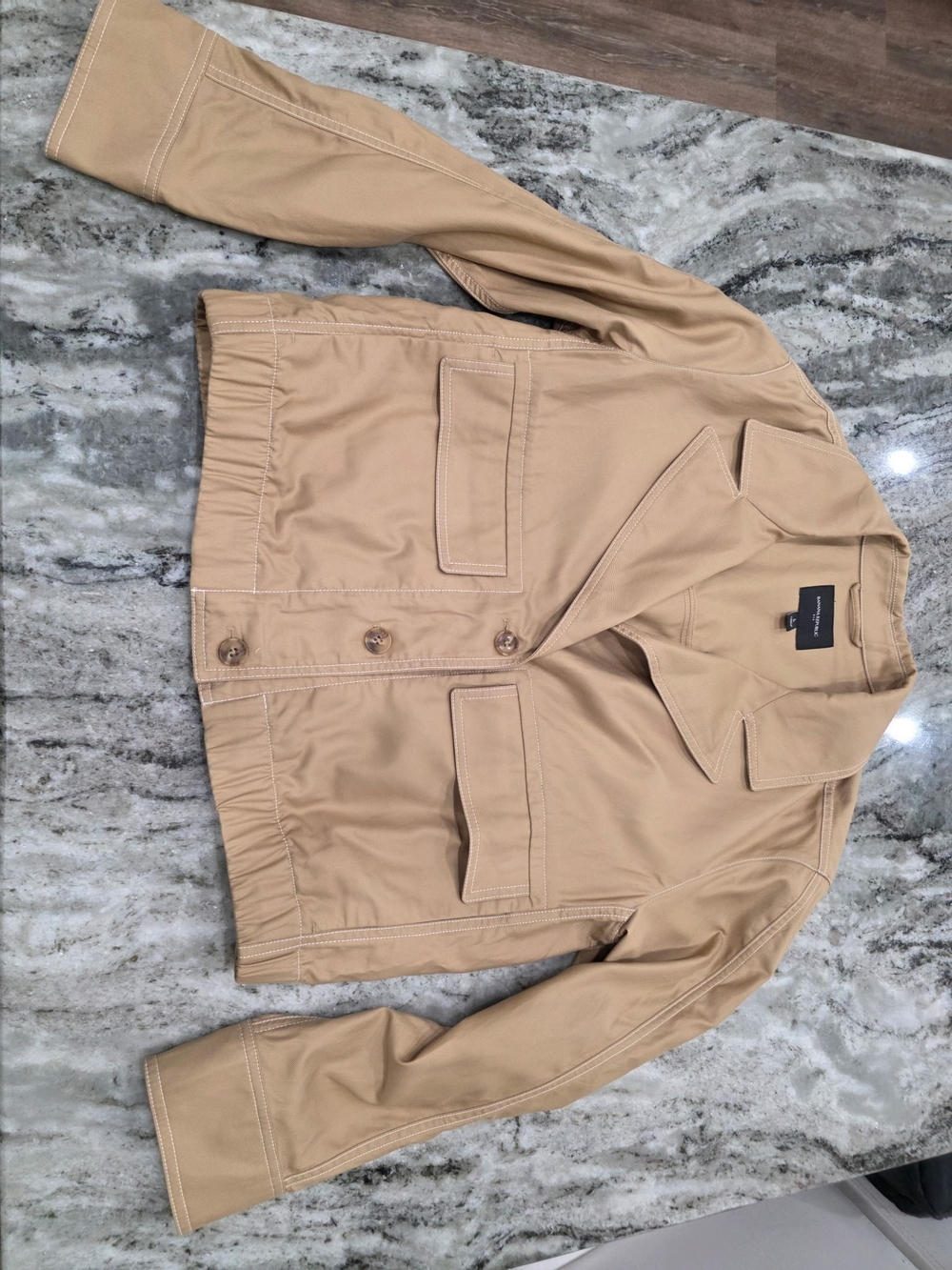 Banana Republic Tailored Utility Jacket, Tan, Size Large